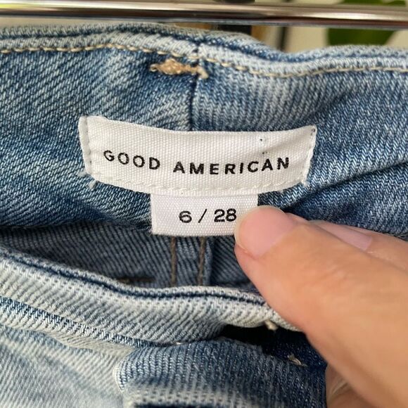 Good American Good Waist Distressed Jeans High Rise Blue675 $160 6 28 - Picture 7 of 9